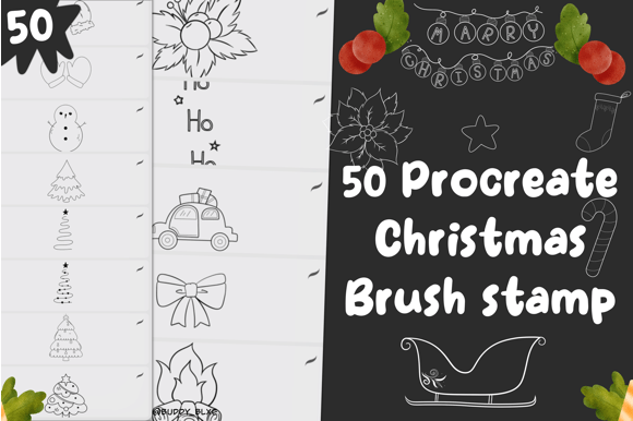 50 Christmas Brush Procreate Stamps: Elevating Your Holiday Digital Art