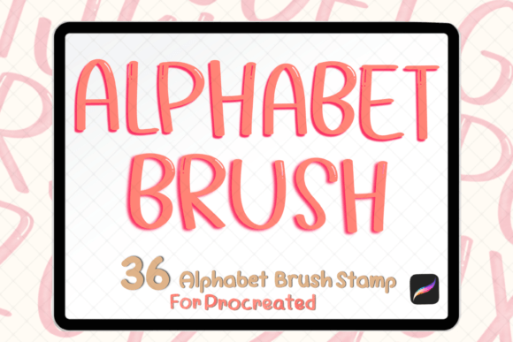 ABC Alphabet Brush Stamp for Procreate