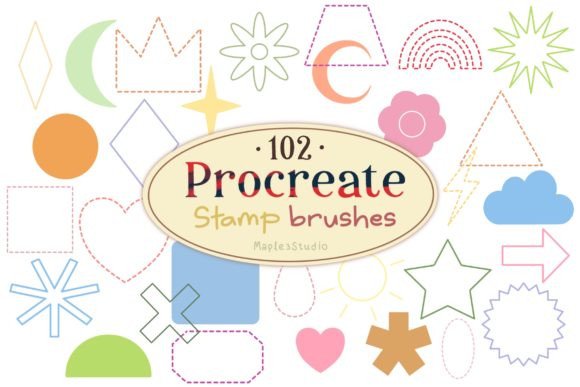 Basic Shape Stamp Brush for Procreate