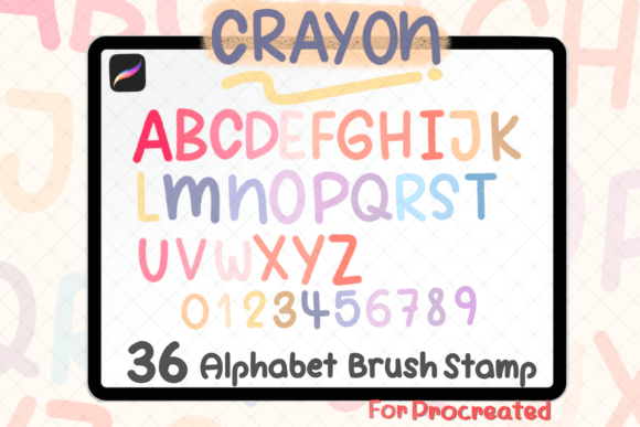Crayon Alphabet Brush Stamp: A Creative Procreate Tool