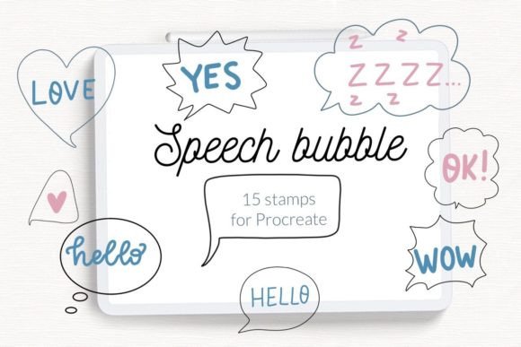 Enhance Your Digital Art with Speech Bubble Stamps for Procreate