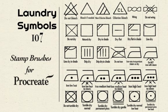 Laundry Symbols Procreate Stamp Brus: A Creative Toolkit for Designers and Educators