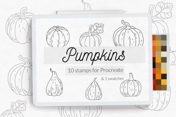 Pumpkins Botanical Harvest Stamps: Elevating Your Digital Autumn Art