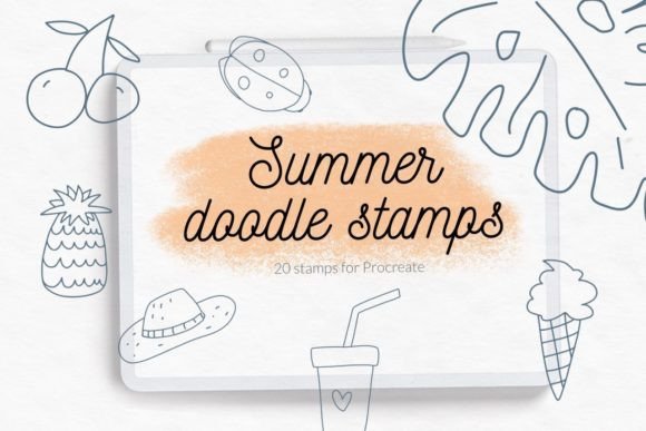 Summer Doodle Procreate Stamps BuJo Plan