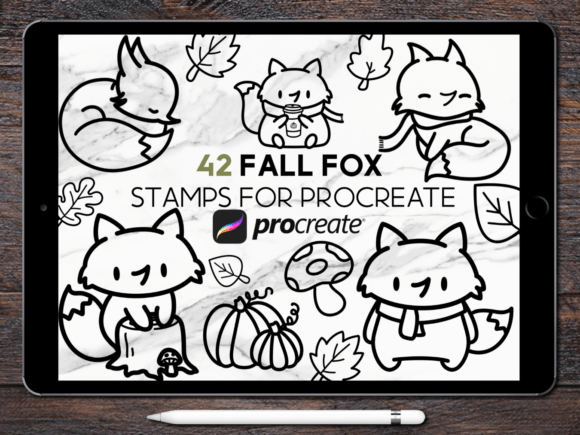 Transforming Digital Art with the Fall Foxes Procreate Stamp Brush Set