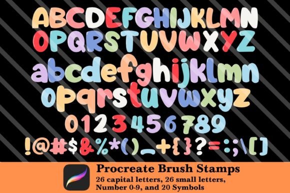 Unlock Creative Freedom with the Alphabet Number Brush Stamp Procreate Set